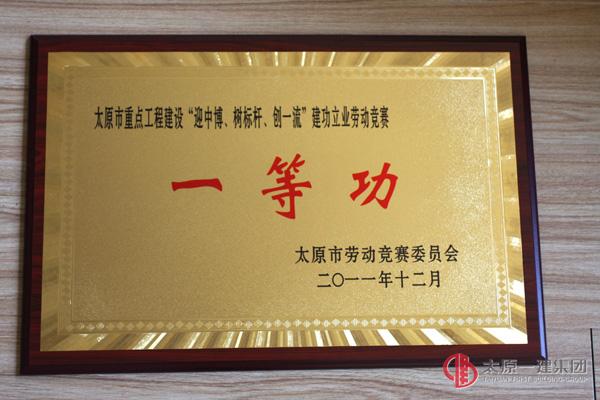 太原市重點工程建設(shè)“迎中博、樹標(biāo)桿、創(chuàng)一流”建功立業(yè)勞動競賽一等功